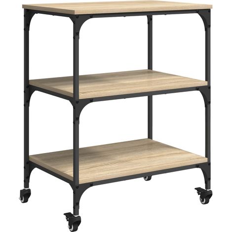 Carro de Cocina Roble Sonoma 60 x 41 x 76 cm vidaXL