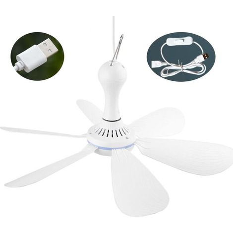 Camping-USB-Zeltventilator (5 W), Deckenventilator für Pavillons mit 6 Flügeln, Baldachinventilator, Hängeventilator für Outdoor-Aktivitäten (1/4)