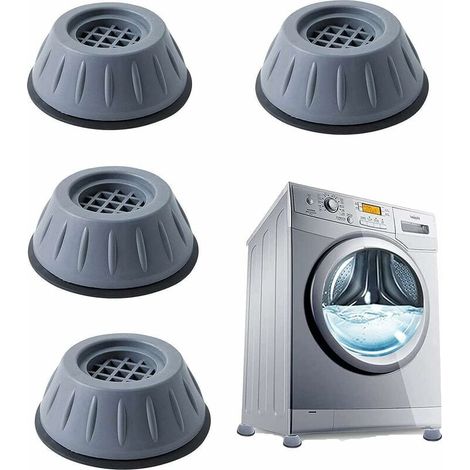 Patins en caoutchouc anti-vibrations, antidérapants, lot de 4 pour machine à laver, avec pieds universels pour laveuse et sécheuse, assurant une plus grande stabilité et réduisant les vibrations. (1/5)