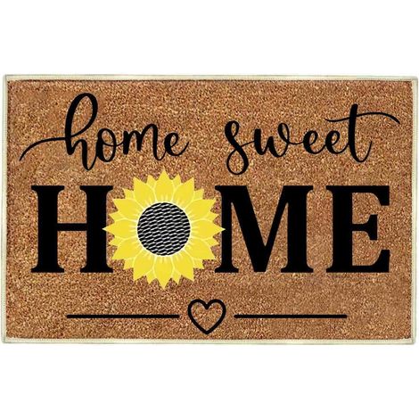 Tapis De Seuil - Tapis D'Entrée Fleur De Tournesol - 40 x 60 cm - Antidérapant En Caoutchouc - Pour Porte Intérieure Ou Extérieure - 1 Pièce (1/5)