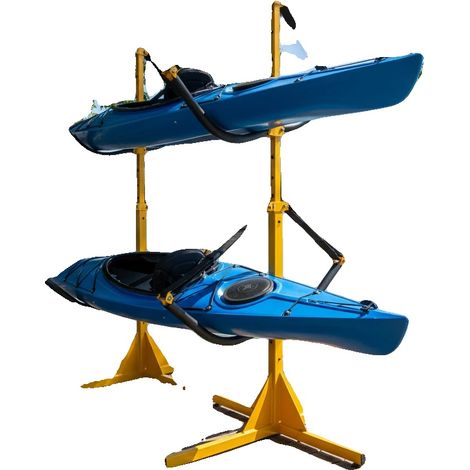 Soporte para kayak, construcción robusta, capacidad de carga de 109 kg (240 lb), dimensiones 73 cm x 62,3 cm x 142 cm, juego de 2 soportes, fácil instalación. (1/5)