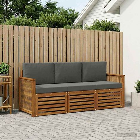 vidaXL Sofagarnituren mit Kissen 3 pcs Massivholz Akazie (1/5)