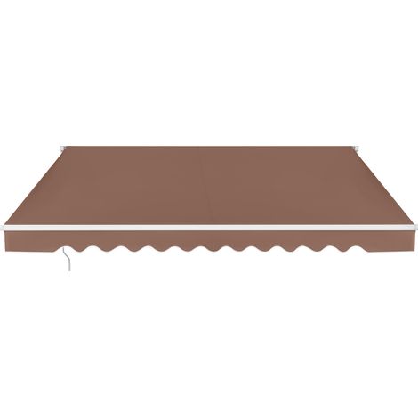 Store Banne de Manuel Rétractable de 4 x 2,5M Angle Réglable 5-35°, Auvent de Terrasse avec Tissu Résistant aux UV et à l'eau Cadre en Aluminium, Brun (1/5)