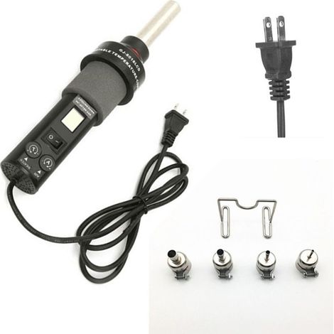 450W Pistolet à Air Chaud Portable Fer à Souder Outil Soudage LCD Numérique Thermostat Réglable avec 4 Buse (1/5)