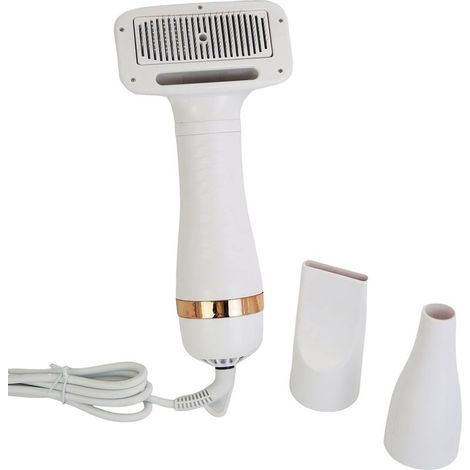 Brosse 3 en 1 pour sèche-cheveux pour chien avec bouton de déverrouillage, 300 W, protection contre la surchauffe, température réglable, toilettage portable pour animaux de compagnie, pour la maison, (1/5)