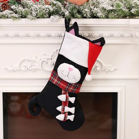Mub - Chaussettes de Noël géantes pour chiens, en flanelle non tissée, à suspendre, motif dessin animé, en gros