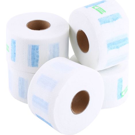 5 Pièces Caches-cou Jetables Blancs Rouleaux Papier Coiffure Accessoires Salon (1/5)
