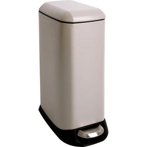 Poubelle à pédale SVITA TS12, 12 l, avec seau intérieur, couleur taupe (1/5)