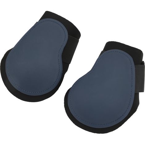 Lot de 2 guêtres de protection pour boulets de cheval, coque en PU élastique, antichoc, pour la compétition de saut d'obstacles, bleu marine, pattes arrière, taille M (1/5)