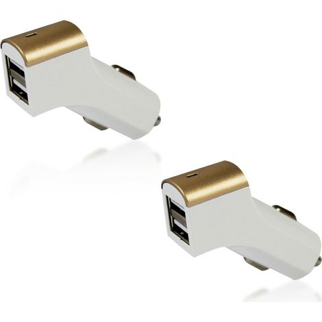 2x FX Factory Powabud Twin Socket USB 2.1A Car Charger [Gold] (1/2)