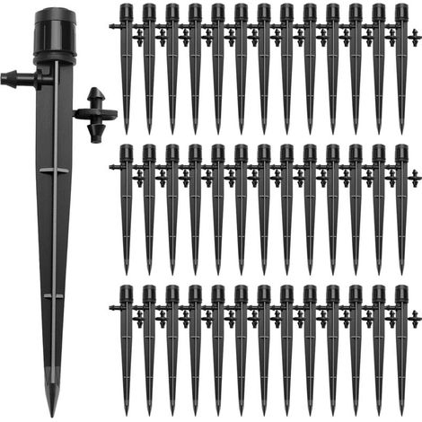 40 Pièces Goutteur Irrigation Réglable, 360 Degrés Micro Asperseur Goutte à Goutte pour Tube 4/7 mm, Goutteur d'irrigation Insertion, Noir (avec Connecteur) (1/5)