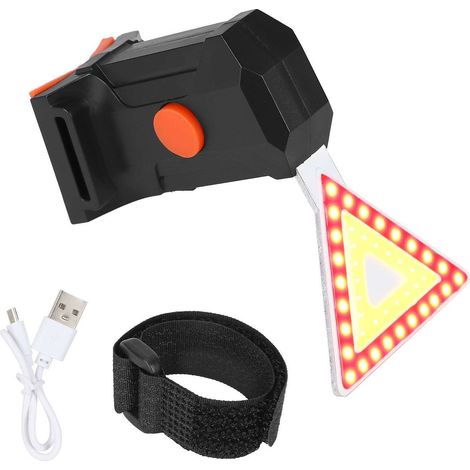 Feu arrière triangulaire bicolore rechargeable par USB pour scooters et vélos électriques, feu de tige de selle, feu de signalisation monté sur garde-boue. (1/5)