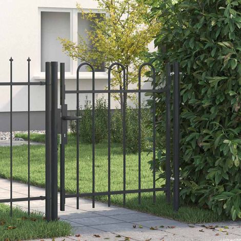 Fence Gate Grey 100 x 100 cm Powder coated steel vidaXL