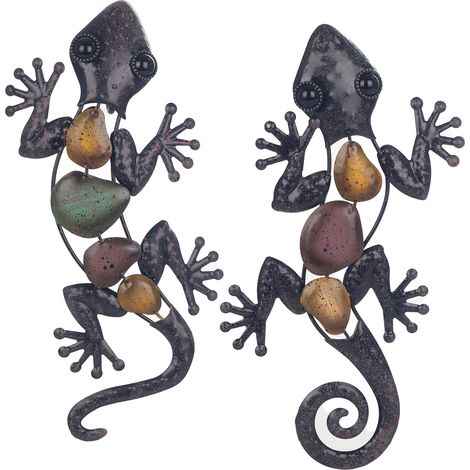 Signes Grimalt Wand Adorno Garden  Lizards S Set 2 Einheiten Gardin Black 14x30x1cm 43037