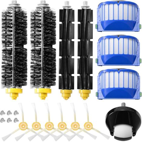 Accesorios para aspiradora de 20 piezas compatibles con la serie Roomba 600: Filtros, cepillos laterales 605, 610, 614, 615, 616, 620, 621, 625, 630, 631, 632, 635, 639, 640, 650, 651, 660, 665, 670,