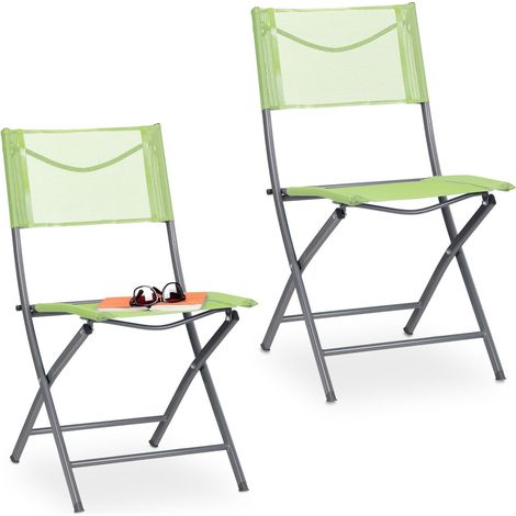 Silla de jardin plegable juego de 2 verde