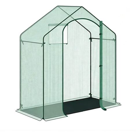Serra da giardino 200 x 80 x 200 cm con porta avvolgibile e cerniera
