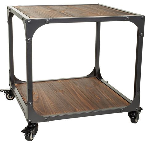 Mesa de metal y madera 50x50x50h cm (1/5)