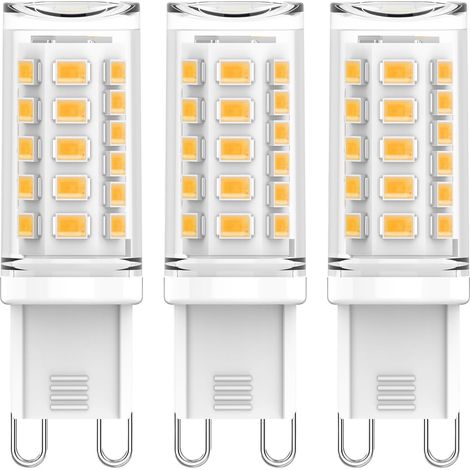 Ampoule LED G9 Blanc chaud 3000K, 3W 520lm équivalent 50W halogène, Non-dimmable, 230V, Économie d'énergie, Sans Clignotement, 3 Pièces (1/5)