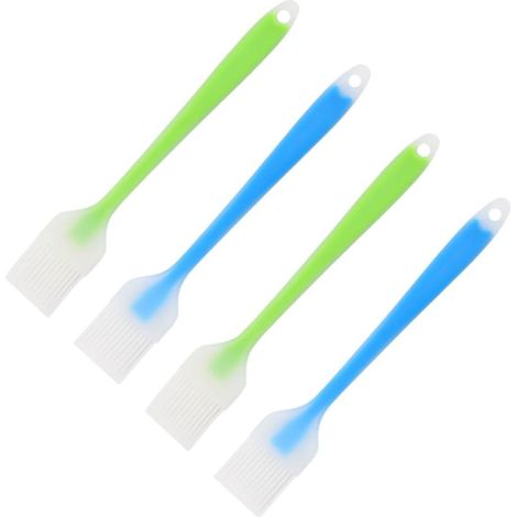 Ensemble 4 pinceaux à badigeonner et à huiler en silicone pour barbecue et pâtisserie, résistant chaleur avec design ergonomique, pour sauces grillées (1/5)