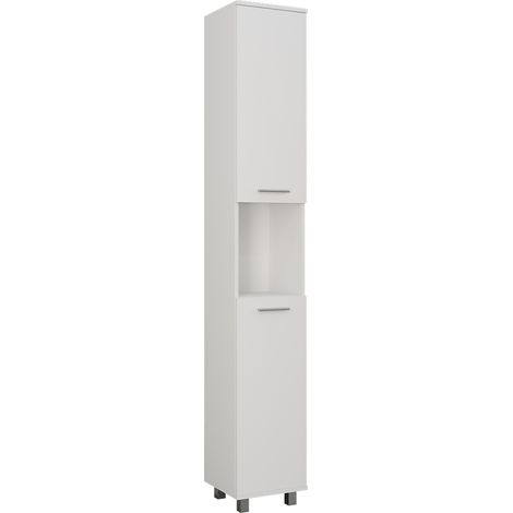 Mobile alto Ilias, Bianco, 30.2 x 190 cm con 2 porte, Vicco
