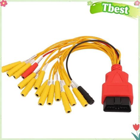Tbest Câble de raccordement à 16 broches Câble de Démarrage à 16 Broches, Câble de Diagnostic de Connecteur OBD moto coffret (1/5)