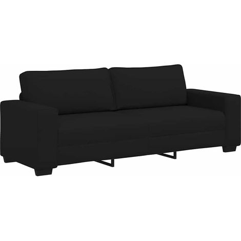 Divano a 3 Posti Nero 180 cm in Tessuto vidaXL 505387