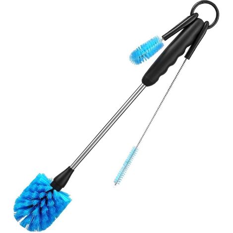 Flaschenbürste, Flaschenreinigungsbürsten-Set mit Unterlegscheiben mit langem Griff für schmale Bierflaschen, Krüge und Flaschen (1/4)