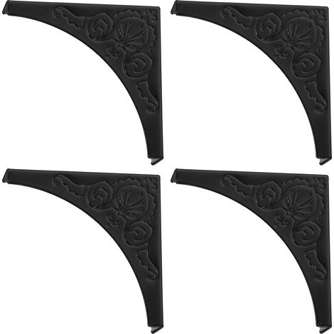 4 Pièces Protection d'angle Accessoires de Montage en Alliage de Zinc Noir Vintage Forme en L à 90 Degrés, Protège et Renforce Les Coins Fragiles pour Tables Basses et Vitrines (1/5)