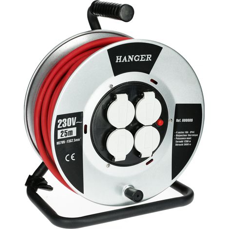 Enrouleur électrique 40m H07RN-F 3G 2,5mm2 flasque acier - HANGER - 600010