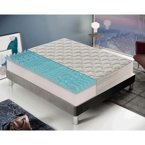 Memory Foam Matratze - 25 cm hoch - Abnehmbarer Bezug - 5 cm Memory - 9 Komfortzonen 180x200