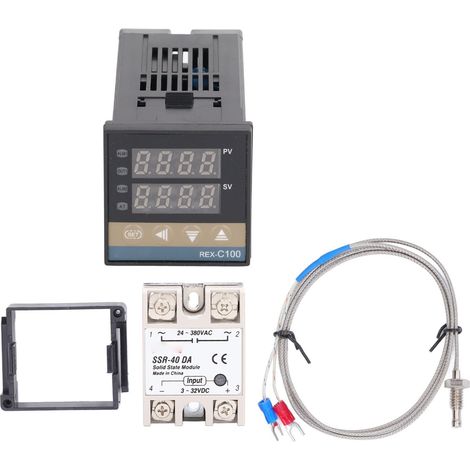 Kit thermostat numérique PID étanche haute précision professionnel REX C100, contrôleur de température pour exploitation agricole 100-240 V 40 A (1/5)