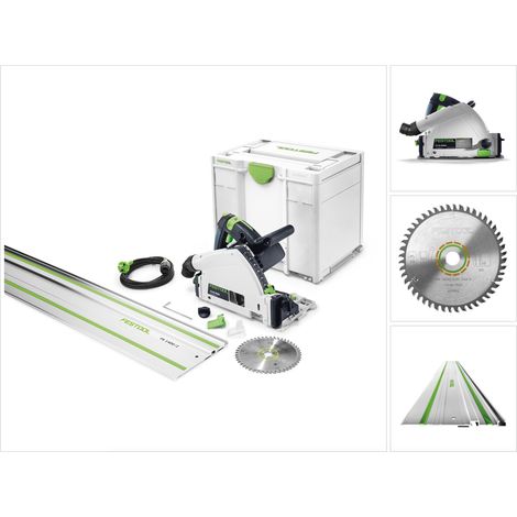 Festool – Scie plongeante 1200 W 160 mm 576007 – Pour coupes précises jusqu'à 55 mm – Rail de guidage inclus – Moteur performant