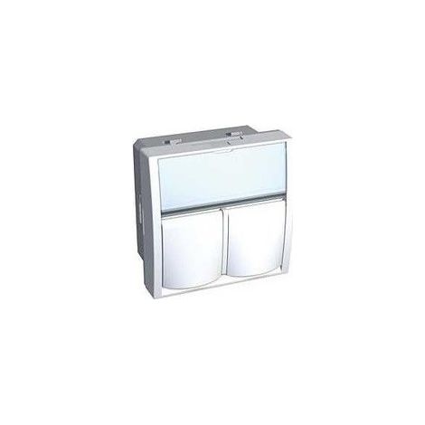 Enjoliveur pour prise double 2XRJ45 réseau blanc format 45mm Altira INFRA+ SCHNEIDER ALB45384