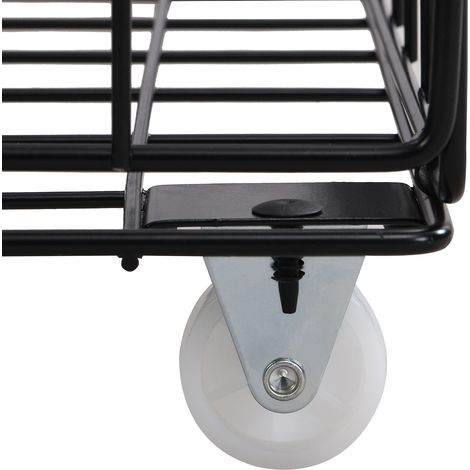 Modernes Metallbett 90x200 cm Schwarz mit Lattenrost, Kopfteil und 2 Schubladen (1/2)