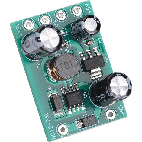 Alimentation DC 12-24V vers 12V/5V, module régulateur abaisseur non isolé XH-M297, carte convertisseur buck pour LED, ventilateur, Arduino, 5A, protection thermique (1/5)