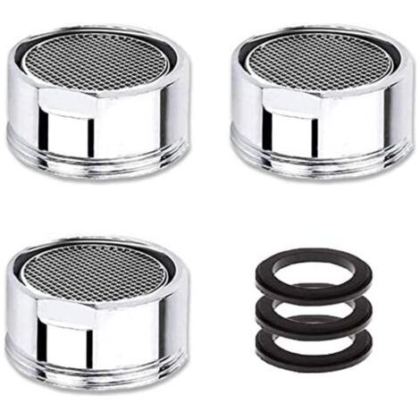Mousseur Robinet M24, 3 Pièces Aerateur Robinet Economie D'eau Avec Filtre en Acier Inoxydable, Aérateur de Filtre a Eau Robinet(24mm Filetage mâle)