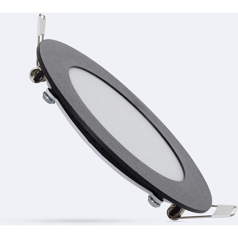 Downlight LED 6W Rond Noir Coupe Ø 105 mm 2700K Blanc chaud