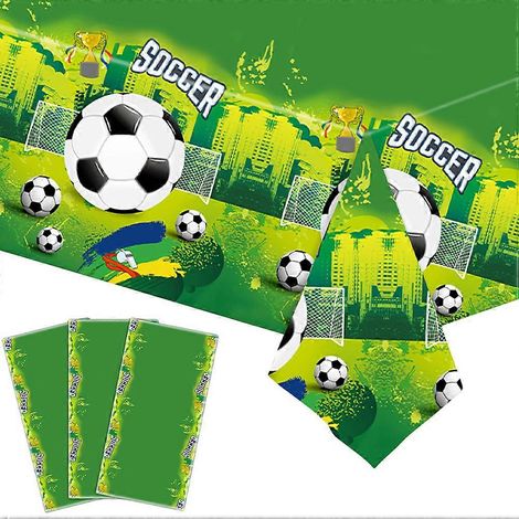 Lot de 3 nappes jetables, chemin de table, motif football, nappe pour buffet (1/5)