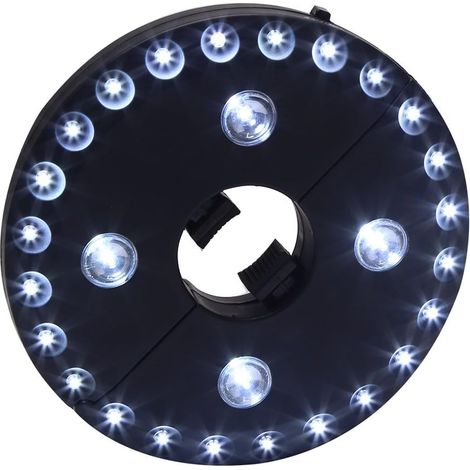1 Lampe LED Parasol 28 LEDs Sans Fil Pour Poteau 2.5-4.5cm Camping Extérieur Noir (1/5)