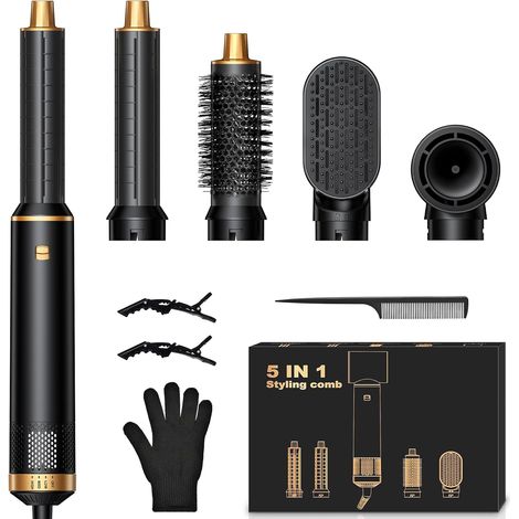 5 en 1 Styler, Brosse Soufflante avec Sèche Cheveux Ionique, Boucleur Automatique, Brosse Chauffante et Lisseur pour Boucler, Lisser, Créer du Volume à la Maison, au Quotidien et en Voyage Coiffure (1/5)