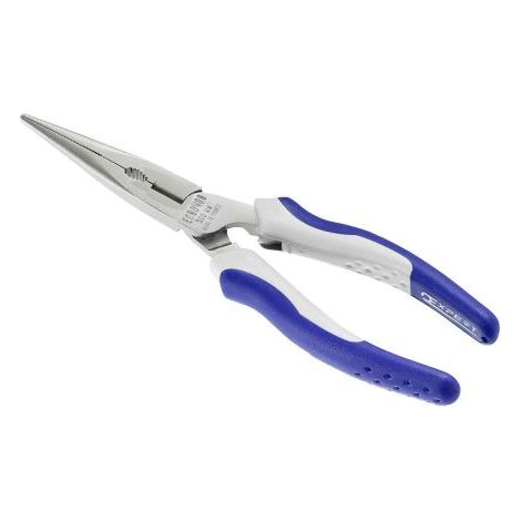 Facom – Pince à becs 1/2 ronds longs droits 200 mm – Becs fins pour espaces confinés – Poignée ergonomique – E080408