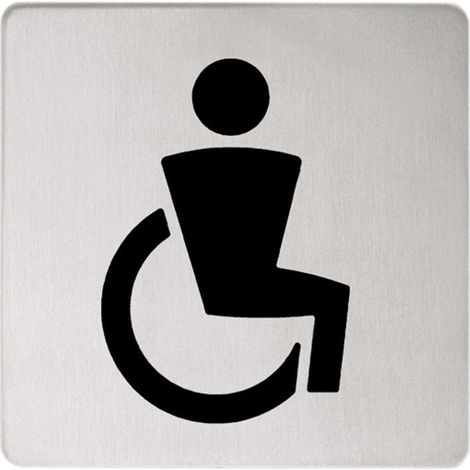 Panneau de porte KE Plan 14968, pour toilettes pour personnes handicapées, anodisé argent