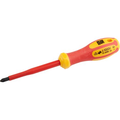 Tournevis RS PRO, Pointe Pozidriv PZ2 type Isolé, 100 mm ( Prix pour 1 ) (1/3)