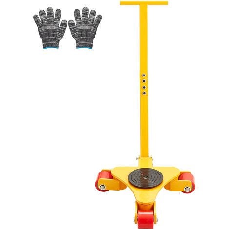 Chariot de déplacement industriel, 3T, acier carbone, 3 roues pivotantes PU 360°, poignée, antidérapant, pour atelier et entrepôt. (1/5)