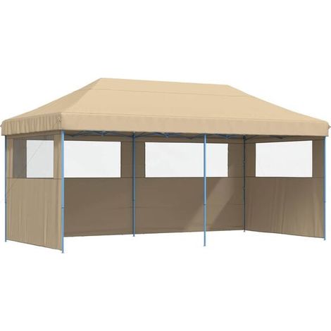 Tente de réception beige, 292 x 580 x 315 cm, toile Oxford. (1/5)