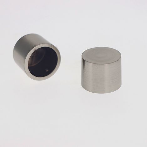 Lot de 2 Embouts Capuchon pour tringles à rideaux de Diam. 20mm en Nickel Mat - BOULET (1/5)