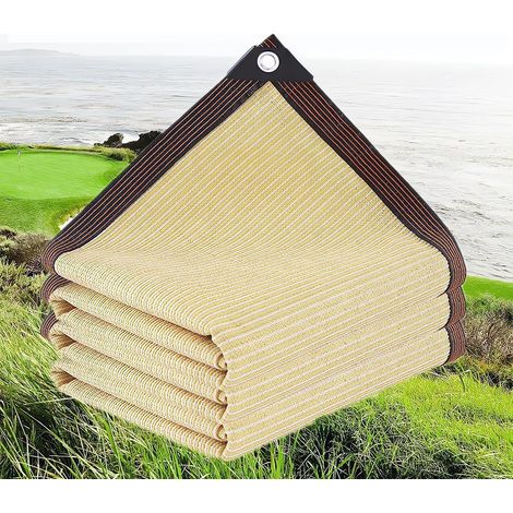 1 Voile d'ombrage,HDPE,Protection UV 80-95%,Œillets métalliques,Bords renforcés,Pour jardin terrasse camping,Beige,2x2m