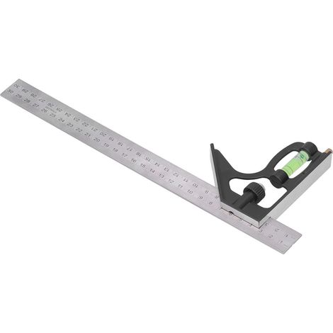 Équerre combinée réglable en alliage d'aluminium à règle coulissante, outil de mesure pour le travail du bois, 300 mm (1/5)