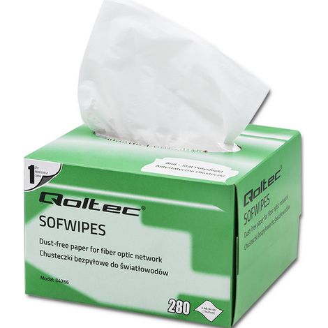 Toallitas de fibra óptica sin polvo Qoltec 280 uds. (1/5)